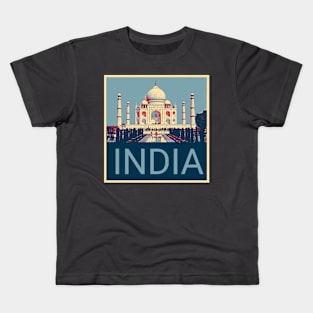 India in Shepard Fairey style design Kids T-Shirt